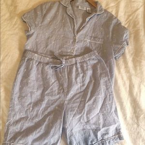 cotton pin stripe matching pajama set